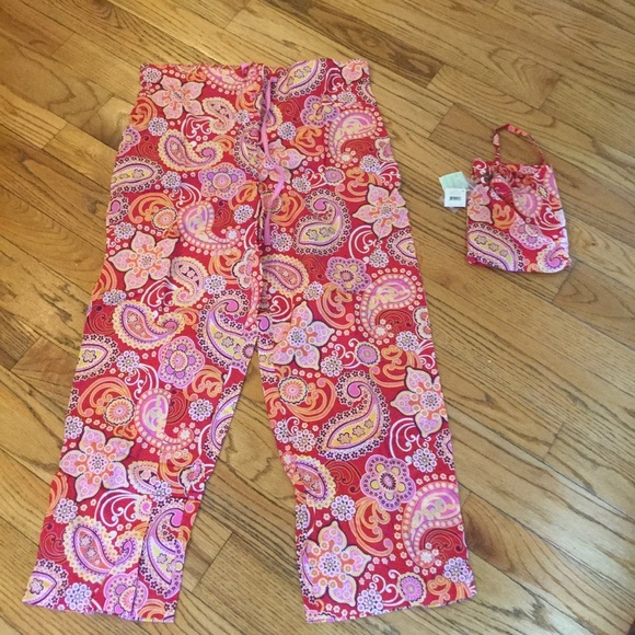 NWT Vera Bradley Raspberry Fizz Pajama pants in size Large - Picture 1 of 2